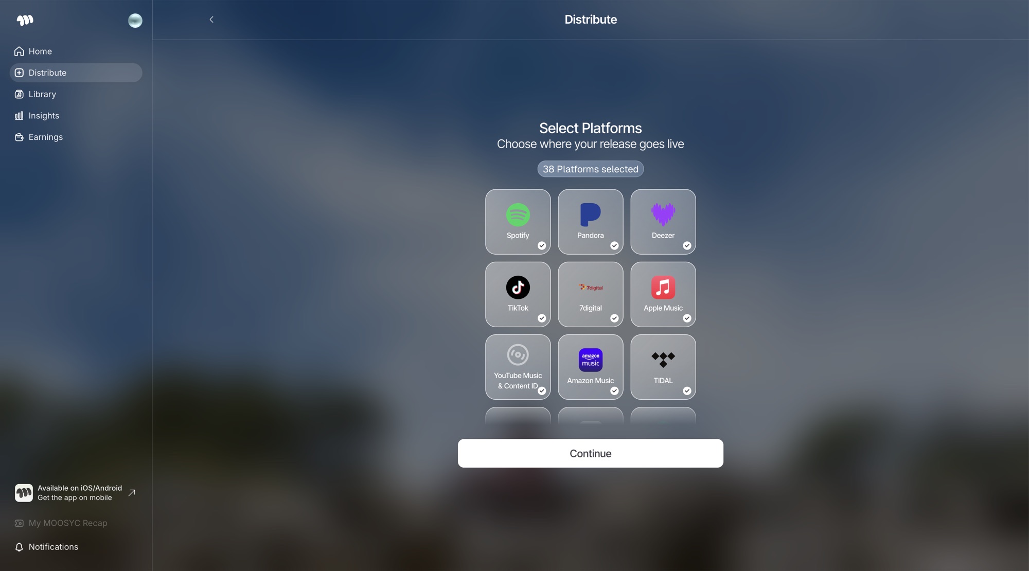 Choosing platforms in the MOOSYC web app